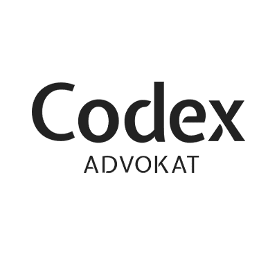 Codex advokat logo i sort og hvit